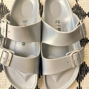 Birkenstock Arizona Essentials EVA Sandals, Silver Size 40